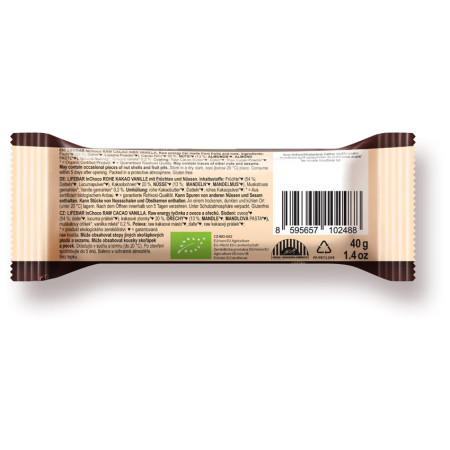 Енергетичні батончики Lifefood Kakaové boby a vanilka RAW BIO 40 g