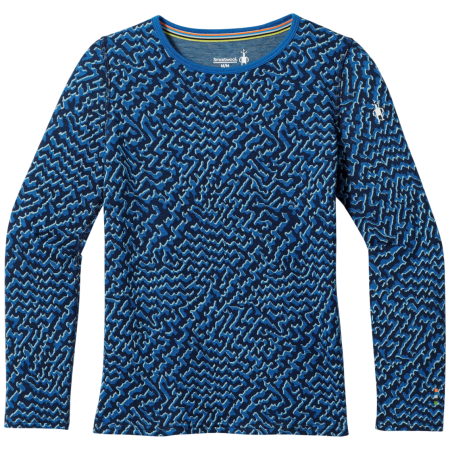 Дитяча функціональна футболка Smartwool Kids' Classic Thermal Merino Base Layer Crew синій NIVAL BLUE RETRO LINE