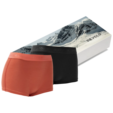 Жіночі функціональні боксерки Devold Breeze Merino 150 Hipster Wmn 2Pk помаранчевий/чорний Black/Coral