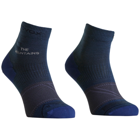 Чоловічі мериносові шкарпетки Ortovox Alpine Light Quarter Socks M синій/сірий Blue Nunatak