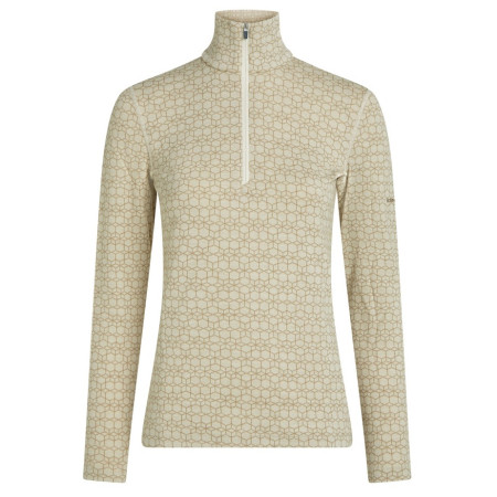 Жіноча функціональна футболка Icebreaker Women M 260 Tech Vertex LS HZ AlpGeo бежевий/білий Undyed/Cumin/J