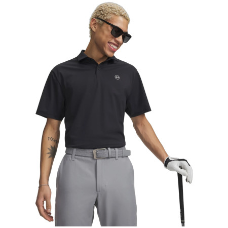 Чоловіча футболка Under Armour UA Drive Chill Polo чорний Black / / Halo Gray