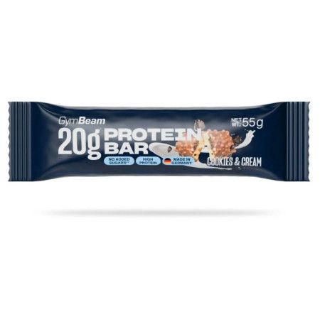 Протеїновий батончик GymBeam 20 g Protein bar - cookies & cream
