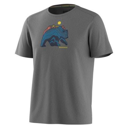 Чоловіча функціональна футболка Smartwool Men's Bear Strata Active Short Sleeve Graphic Tee сірий LT Gry H