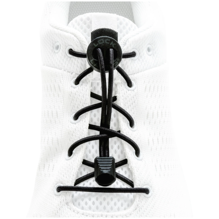 Шнурки для взуття Lock Laces Solid чорний Black Solid