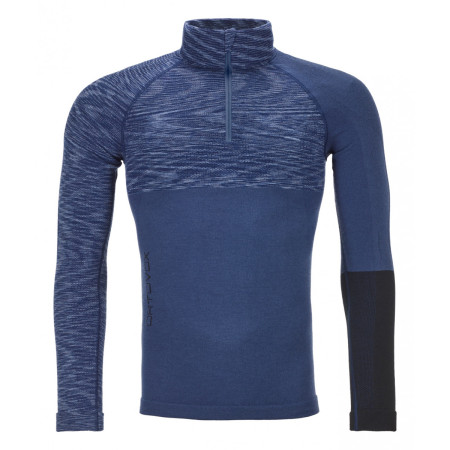 Чоловіча футболка Ortovox Merino Competition Zip Neck M синій Nightblueblend