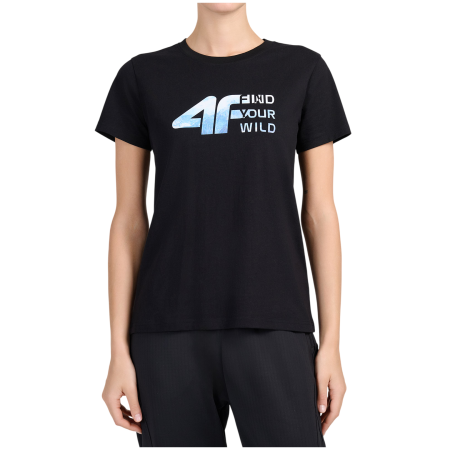 Жіноча футболка 4F Tshirt F3496 чорний Deep Black