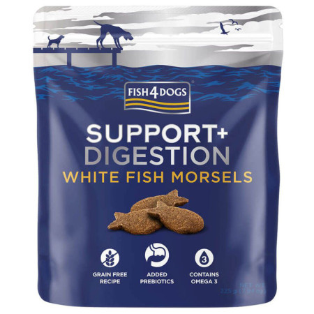 Ласощі для собак Fish4Dogs Digestion White Fish Morsels 225g