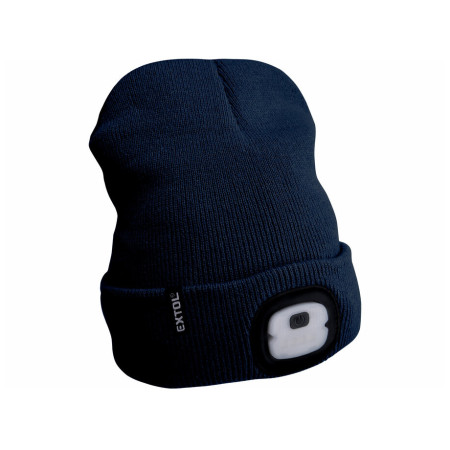 Шапка з налобним ліхтариком Extol Light Economy синій