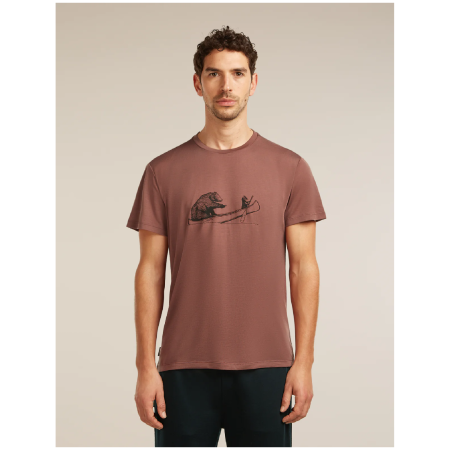 Чоловіча функціональна футболка Icebreaker Merino Blend Core SS Tee Canoe Companions теракотовий CAROB