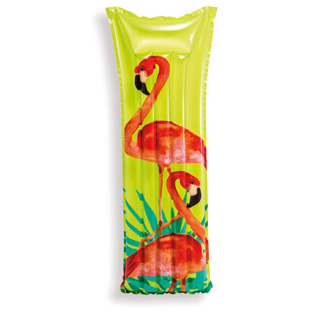 Надувний лежак Intex Fashion Mats 59720EU зелений/червоний Flamingo