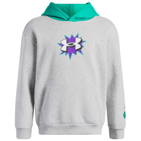 Дитяча функціональна футболка Under Armour UA B Rival FLC Graphics Hd Mod Gray Light Heather світло-сірий Mod Gray Light Heather / Geode Green / White