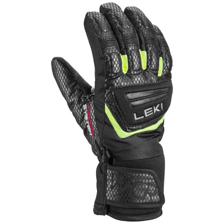 Лижні рукавички Leki WCR Team 3D Junior чорний/зелений black-ice lemon