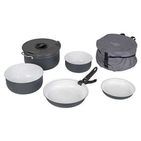 Sada nádobí Bo-camp Cookware set Camping 7 černá/bílá Black/white