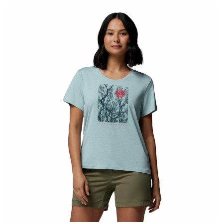 Жіноча футболка Columbia Parsons Point™ SS Scoop Tee блакитний Marine Light Heather, Canopy View