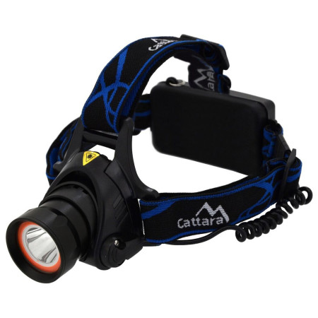 Налобний ліхтарик Cattara LED 400lm (1x XM-L+15x SMD) чорний/синій