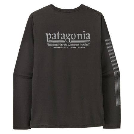 Чоловіча футболка Patagonia M's L/S Cap Cool Daily Shirt - Hut Tripper чорний Black