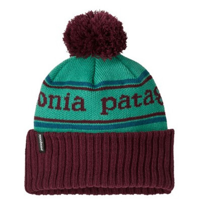 Дитяча шапка Patagonia K's Powder Town Beanie зелений/коричневий Park Stripe: Solo Teal