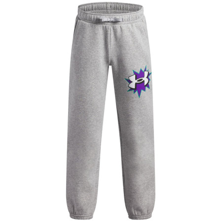 Дитячі штани Under Armour UA B Rival FLC Graphics Jgr Mod Gray Light Heather сірий/білий Mod Gray Light Heather / / White