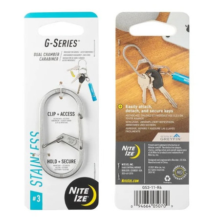 Допоміжний карабін Nite Ize G-series #3 срібний Stříbrná