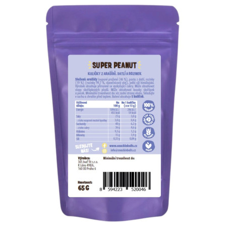 Спортивне харчування SNACKin BALLS Super Peanut 65 g