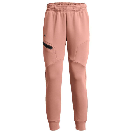 Жіночі спортивні штани Under Armour Unstoppable Flc Jogger рожевий CanyonPink/Black