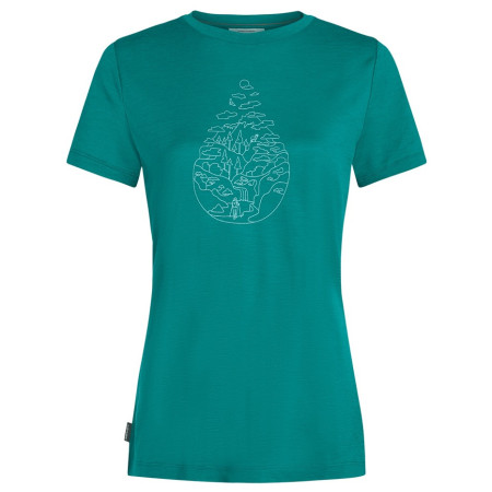 Жіноча футболка Icebreaker Women Merino 150 Tech Lite SS Tee Hike Path бірюзовий Tidal Teal