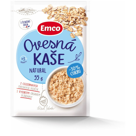Каша Emco Вівсяна каша натуральна – на 30 % менше цукру, 55 г