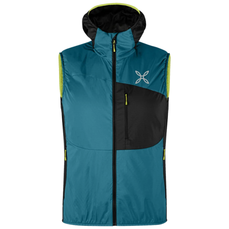 Чоловіча жилетка Montura Traccia Octa Hooded Vest чорний/бірюзовий SteelBlue/SunnyLime