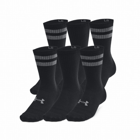 Набір шкарпеток Under Armour Essential 6Pk Crew чорний Black/Black/Castlerock