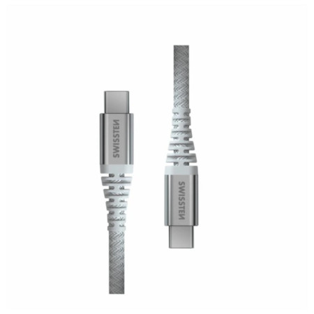 Кабель Swissten Kevlar USB C / USB C 1,5 m білий white