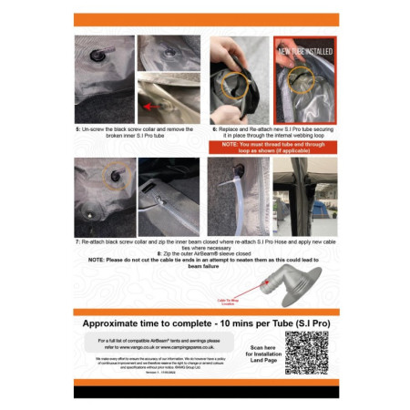 Запасна надувна дуга для каркасу Vango Airspeed S.I Pro Tube 630 x 10 cm - AT338