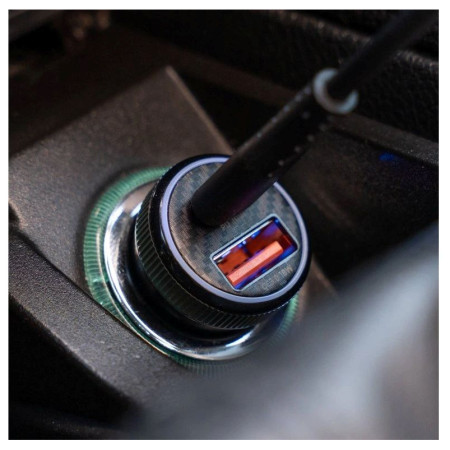 Адаптер Swissten Mini Car Charger USB-C PD + USB-A, 20W + cabel USB-C / USB-C, 1 m