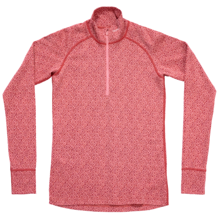 Жіноча функціональна футболка Devold Signature Silk 230 Zip Wmn рожевий Apricot