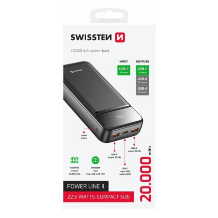 Повербанк Swissten Power Line II 20000 mAh