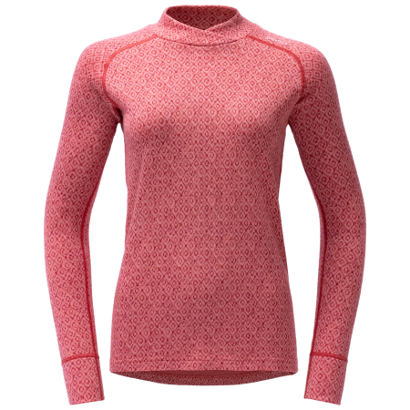 Жіноча функціональна футболка Devold Signature Silk 230 Cross Neck Wmn рожевий Apricot