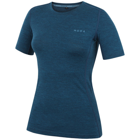 Жіноча футболка MOOA MerinoSilk 160 short синій lagoon blue melange