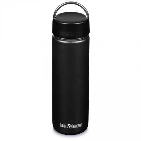 Пляшка з нержавіючої сталі Klean Kanteen Wide w/Wide Loop Cap - brushed stainless 800 ml чорний