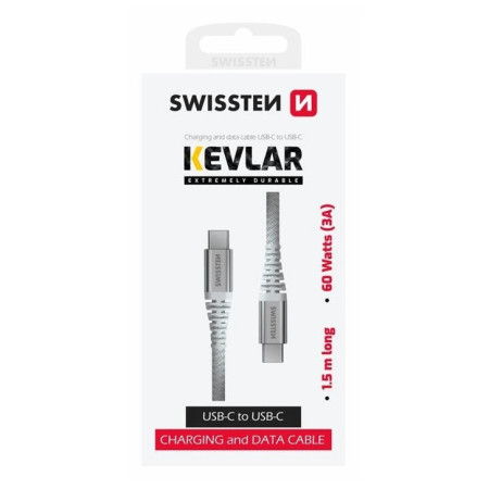 Кабель Swissten Kevlar USB C / USB C 1,5 m