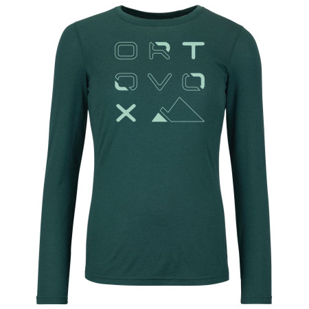 Жіноча футболка Ortovox 185 Merino Brand Outline Ls W синій