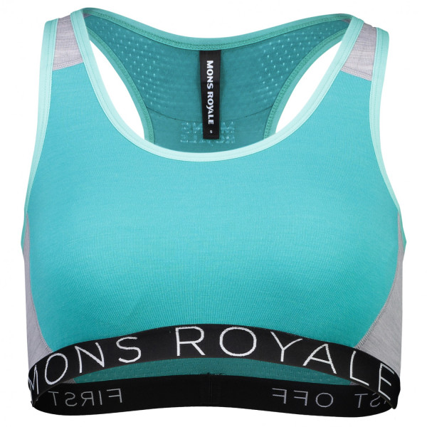 Podprsenka Mons Royale Sierra Sports Bra světle modrá Tropicana / Grey Marl