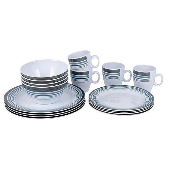 Sada nádobí Bo-Camp Dinner set 16 modrá/bíla White/Navy