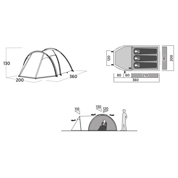 Туристичний намет Easy Camp Lomsdal 3