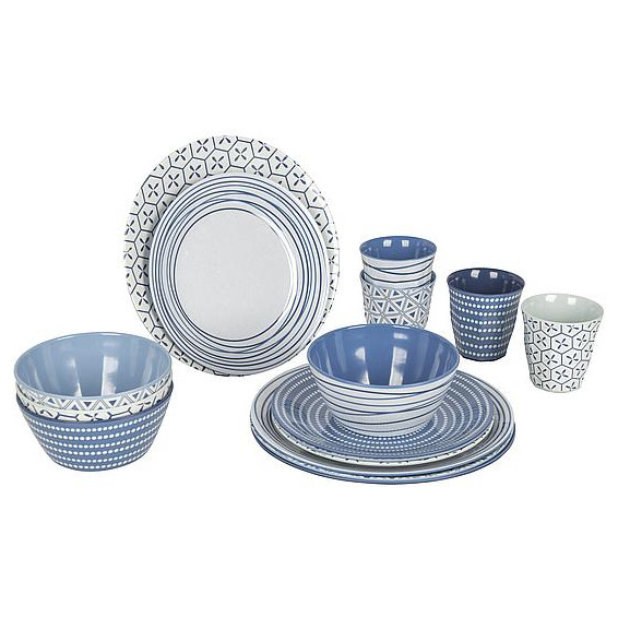 Sada nádobí Bo-Camp Mix & Match 16 100% Melamine modrá blue