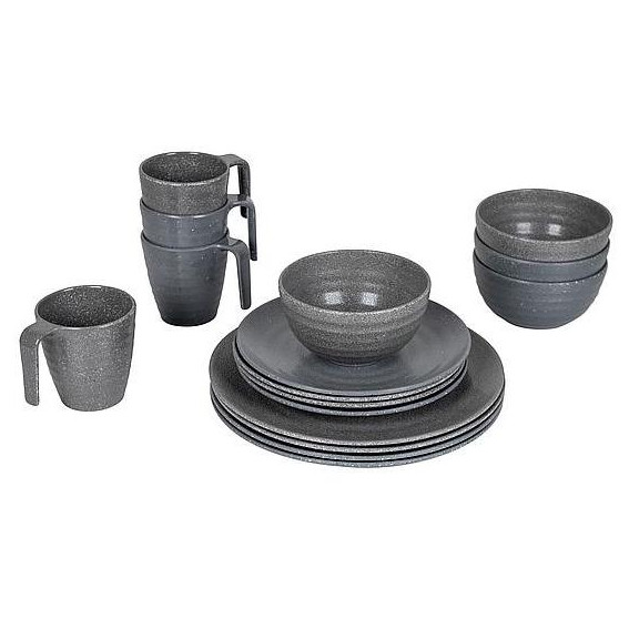 Sada nádobí Bo-Camp Tableware Stone šedá Grey