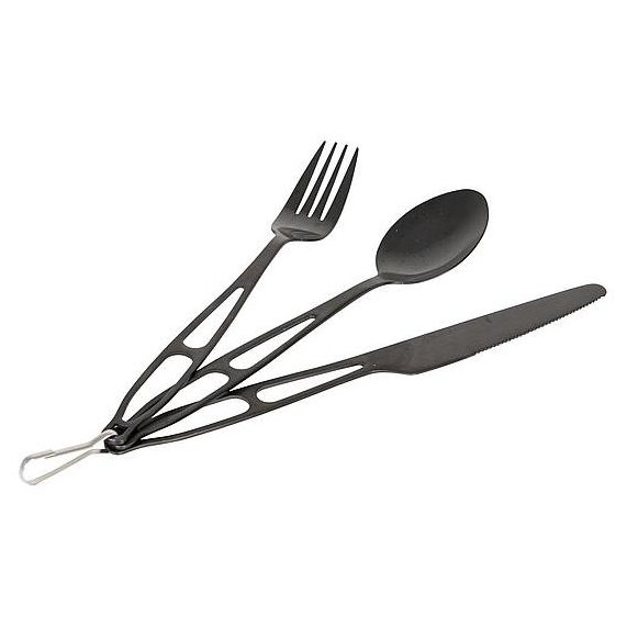 Příbor Bo-Camp Outdoorcutlery 3 černá Black