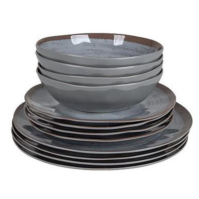 Sada nádobí Bo-Camp Tableware Halo 12 šedá Grey/Terra