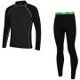 Чоловічий функціональний комплект Zulu Merino 240 Zip Long чорний/зелений Black/Green