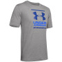 Pánské triko Under Armour GL Foundation SS T šedá Steel Light Heather / Versa Blue / American Blue