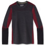 Чоловіча функціональна футболка Smartwool M Intraknit Merino 200 Colorblock Crew сірий/червоний